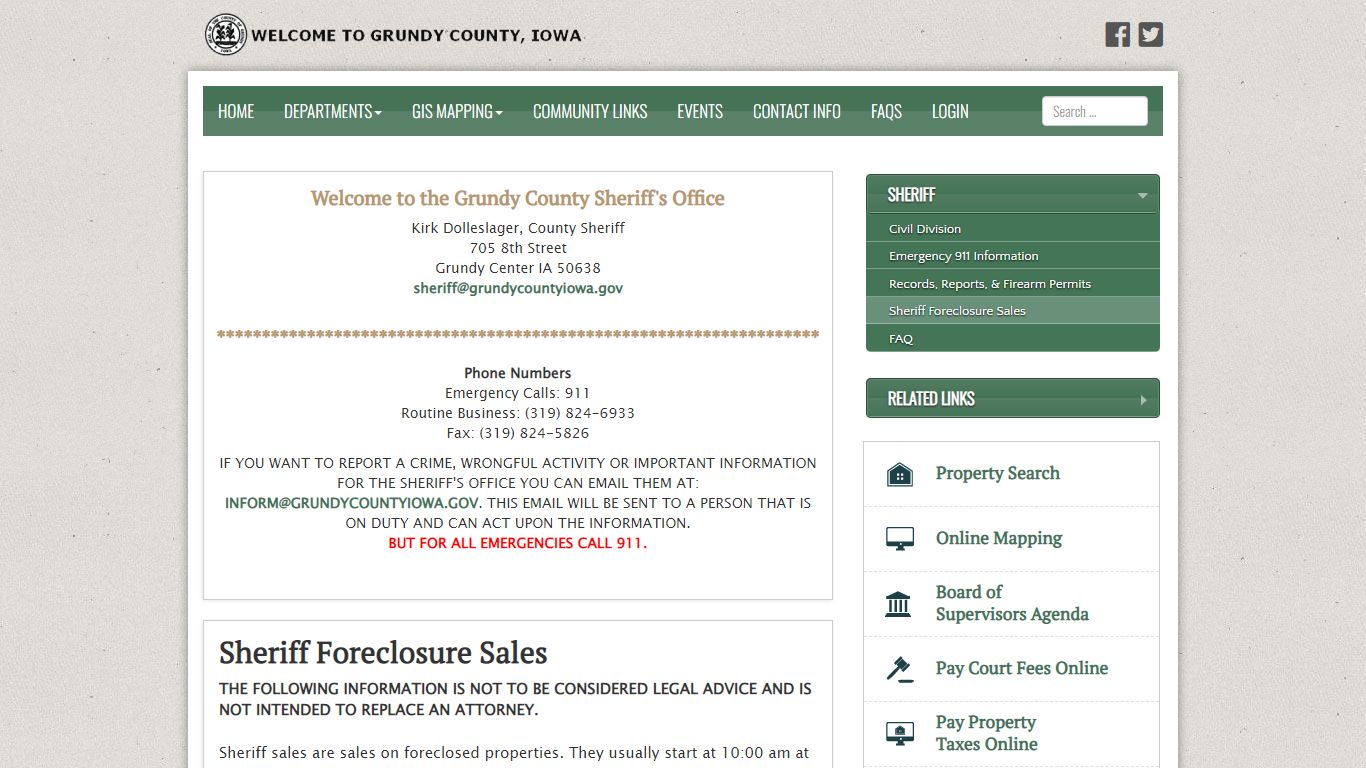 Sheriff Foreclosure Sales - Grundy County, Iowa